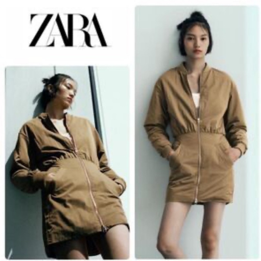 Zara Womens Olive Green Bomber Jacket